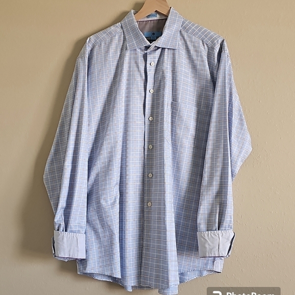 🔵 2 for $40 🔵  EGARA BUTTON DOWN FLIP CUFF PLAID SHIRT - Picture 9 of 10
